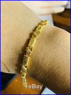 22K Yellow Fine 916 Saudi Gold Fine Womens Bracelet 7 5mm Long USASeller