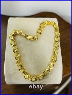 22K Yellow Fine Saudi UAE Gold 916 Womens 6 long Damascus Bracelet 6mm 4.0g