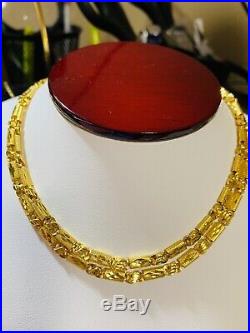 22K Yellow Gold 916 Mens Baht Chain Necklace With 24 Long 4mm USA Seller