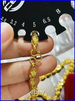 22K Yellow Gold 916 Mens Damascus Necklace With 26 Long 5mm Wide 15.61g