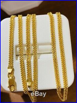 22K Yellow Gold 916 Mens Womens Beads Chain Necklace With 22 Long 3.2mm 9.5g