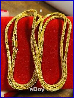 22K Yellow Gold 916 Unisex Snake Chain Necklace With 24 Long 2.5 mm USA Seller