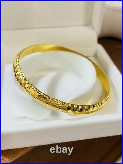 22K Yellow Gold 916 Womens Bangle Bracelet S/M 6-7 With 7mm 8.11g Fast Ship