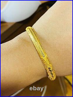 22K Yellow Gold 916 Womens Bangle Bracelet S/M 6-7 With 7mm 8.5g Fast Ship