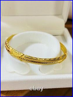 22K Yellow Gold 916 Womens Bangle Bracelet S/M 6-7 With 7mm 8.5g Fast Ship