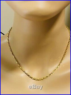 22K Yellow Gold 916 Womens Box Chain Necklace With 18 Long 2.5mm 6g