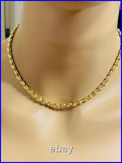 22K Yellow Gold 916 Womens Damascus Necklace With 16 Long 5mm Wide 9.8g