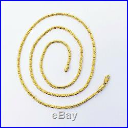 22K Yellow Gold Chain Necklace 20 Hollow Beaded Hallmark 916 Genuine GOLDSHINE