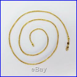 22K Yellow Gold Chain Necklace 24 inch Hollow Beaded Hallmarked 916 GOLDSHINE
