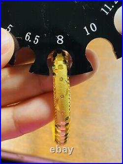 22K Yellow Gold Fine 916 Womens Bracelet Bangle SM/MED Fits 6-7 8.11g 7mm Wide