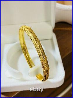 22K Yellow Gold Fine 916 Womens Bracelet Bangle SM/MED Fits 6-7 8.5g 7mm Wide