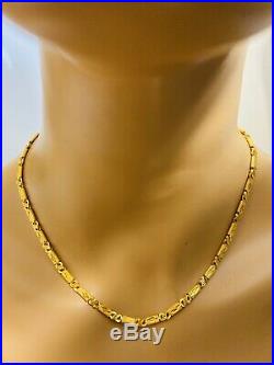 22K Yellow Gold Womens Baht Necklace With 18 Long 4mm USA Seller