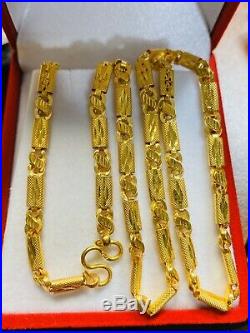22K Yellow Gold Womens Baht Necklace With 18 Long 4mm USA Seller