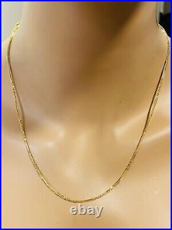 22K Yellow Real Saudi Gold 916 Womens Snake Chain Necklace 20 Long 6.5g 2mm