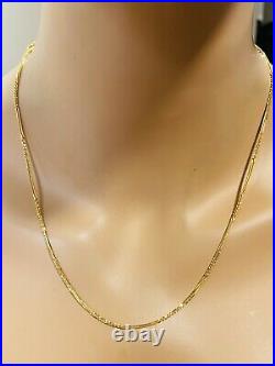 22K Yellow Real Saudi Gold 916 Womens Snake Chain Necklace 20 Long 6.5g 2mm