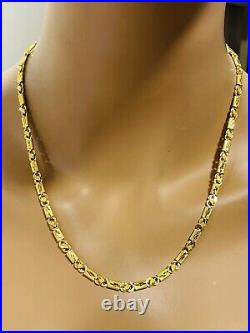22K Yellow Saudi Gold 916 Womens Baht Chain Necklace With 20 Long 4mm 10.9gram