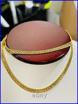 22K Yellow Saudi Gold 916 Womens Chain Necklace With 18 Long 10.7g Wide 4mm