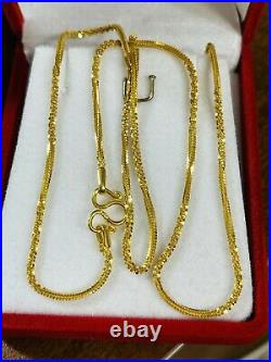 22K Yellow Saudi Gold 916 Womens Chain Necklace With 18 Long 5.74g Wide 1.6mm