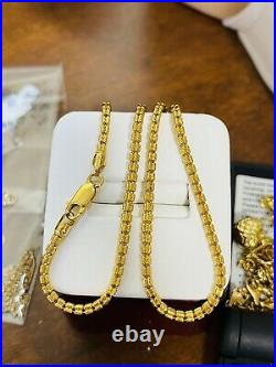 22K Yellow Saudi Gold 916 Womens Necklace Chain With 16 Long 2.5mm 12.79 grams
