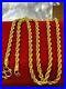 22K Yellow Saudi Gold 916 Womens Rope Necklace With 18 Long 6.2g Wide 3.2mm