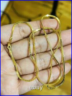 22K Yellow Saudi Gold 916 Womens Snake Chain Necklace With 20 Long 2.5mm 6.52g
