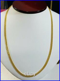22K Yellow Saudi Gold 916 Womens Snake Necklace With 16 Long 3.2mm 8.53g