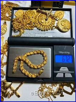 22K Yellow Saudi Gold Fine Damascus Womens Bracelet 7.5 Long 5mm Fits Medium