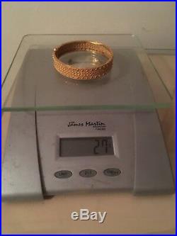 22ct Solid Yellow Gold H-marked Bangle Bracelet. 27 Gram. Size2.6. Dibai-D/Free