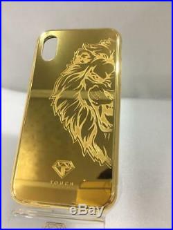 24kt Gold Magnetic Case for iPhone XS / iPhone X Lion Design