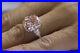 3 stone 3.60ct pink radiant cut diamond modern engagement ring in 14k white gold