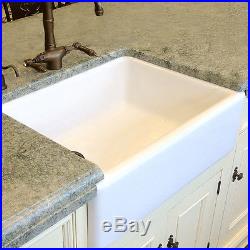 30 30 inch Fireclay Farmhouse Sink Apron WHITE OffSet Drain A Grade Quality