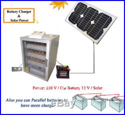 (4 in 1) 150 Egg Chicken Incubator, Digital & Auto, Battery & Solar powered