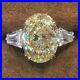 5.20cts Fancy canary yellow oval diamond engagement wedding 14k white gold ring
