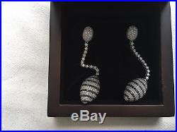 £50,000 Tejori Dubai 18k 750 18ct Gold Black White Diamond Drop Earrings 4.55ct
