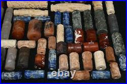 82 Ancient Mesopotamian Sumerian Sasanian Mix Stone Cylinder Seal Beads Lot Sale