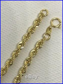 9CT 375 Yellow Gold 4MM Rope LINK CHAIN BRACELET 7.5 BRAND NEW GIFT