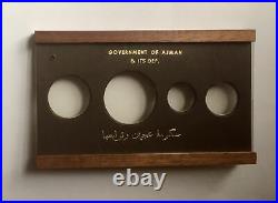 AJMAN UAE AH1390//1970 AV 4pc PR Set 5R to 50 Riyals PCGS PR69-PR68DCAM withcase