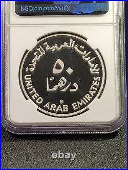 Ah1400//1980 United Arab Emirates Silver 50 Dirhams Unicef Uae Ngc Pf69ucam