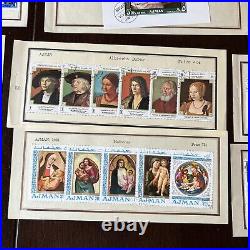 Ajman Stamps Lot On Approval Sheets Nudes, Babe Ruth, Zoo, Apollo Vii, Olympics