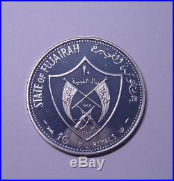 Al Fujairah 10 RIYALS 1969 SILVER Proof with origin holder and coa