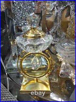 Arabian Incense burner Bakhoor Crystal Glass & Metal Gold Traditional Mabkhara