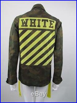 Authentic Off White Co Virgil Abloh Womens Xs Oversized Graphic Camo Jacket
