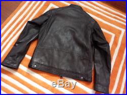 Barbour International Mens Black Leather Jacket Size M