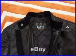Barbour International Mens Black Leather Jacket Size M