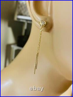 Beautiful 18K 750 Fine Yellow Gold 18 Womens Dangle Set Earring 2.4g 2 Long