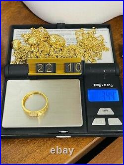 Beautiful 22Ct Saudi 916 Yellow Gold Mens Womens Ring FITS 9.5-10 3.44 grams