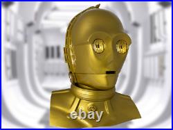 C3PO Head with LED eyes and stand