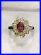 CERTIFIED 100% Natural 1.49 Ct Padparadscha Sapphire Ring 18K Gold and Diamonds