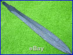CUSTOM DAMASCUS STEEL KNIFE / HUNTING VIKING SWORD BLANK BLADE DAGGER 30 inches