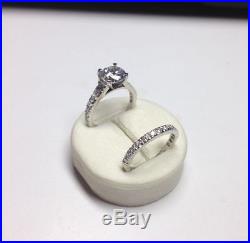 Certified 3.00Ct White Round Diamond Engagement Wedding Ring Set 14k White Gold